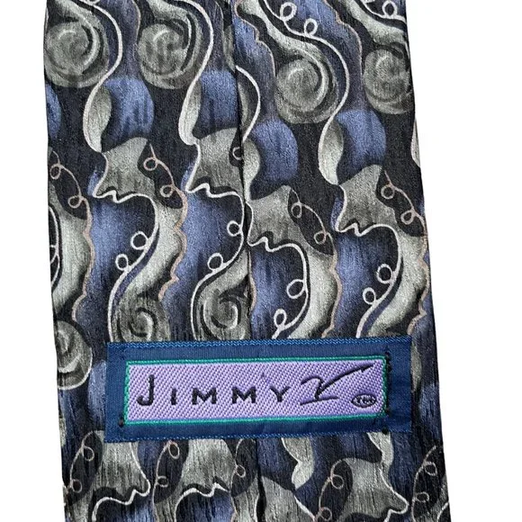 Jimmy V Peggy Fleming Blue Stonehenge Geometric Silk Classic Necktie - Picture 4 of 7